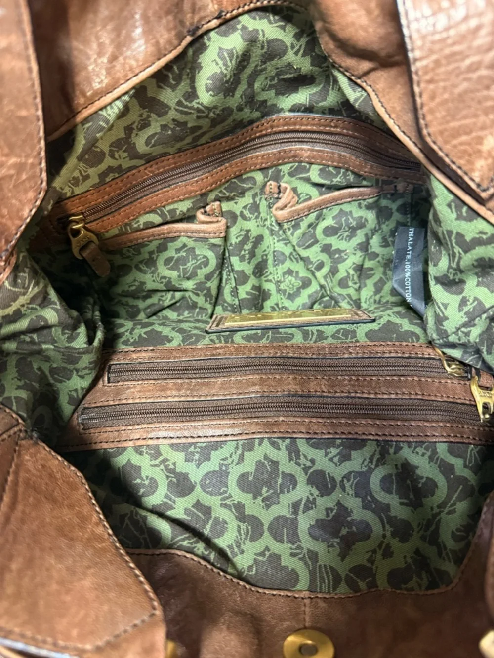 orYANY Copper Sequin Hobo with Brown Leather Trim